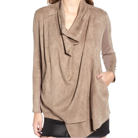 Blank NYC Cloud Nine Waterfall Drape Mt Rushmore Brown Jacket Cardigan Size M - Picture 2 of 16